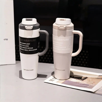 JUSTINLAU 1PC 1200ML Large Capacity Stainless Steel Insulated Cup Car Travel Outdoor Camping Coffee Beverage Water Bottle