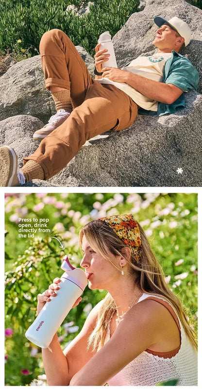 Owala portable cup, one handed open lid, large capacity water cup, straw cup, insulated cup, 710mL | Open Air