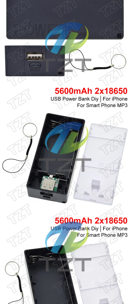 2X 18650 USB Power Bank Battery Charger Case DIY Box For iPhone For Smart Phone MP3 Electronic Mobile Charging QIY25 D3S