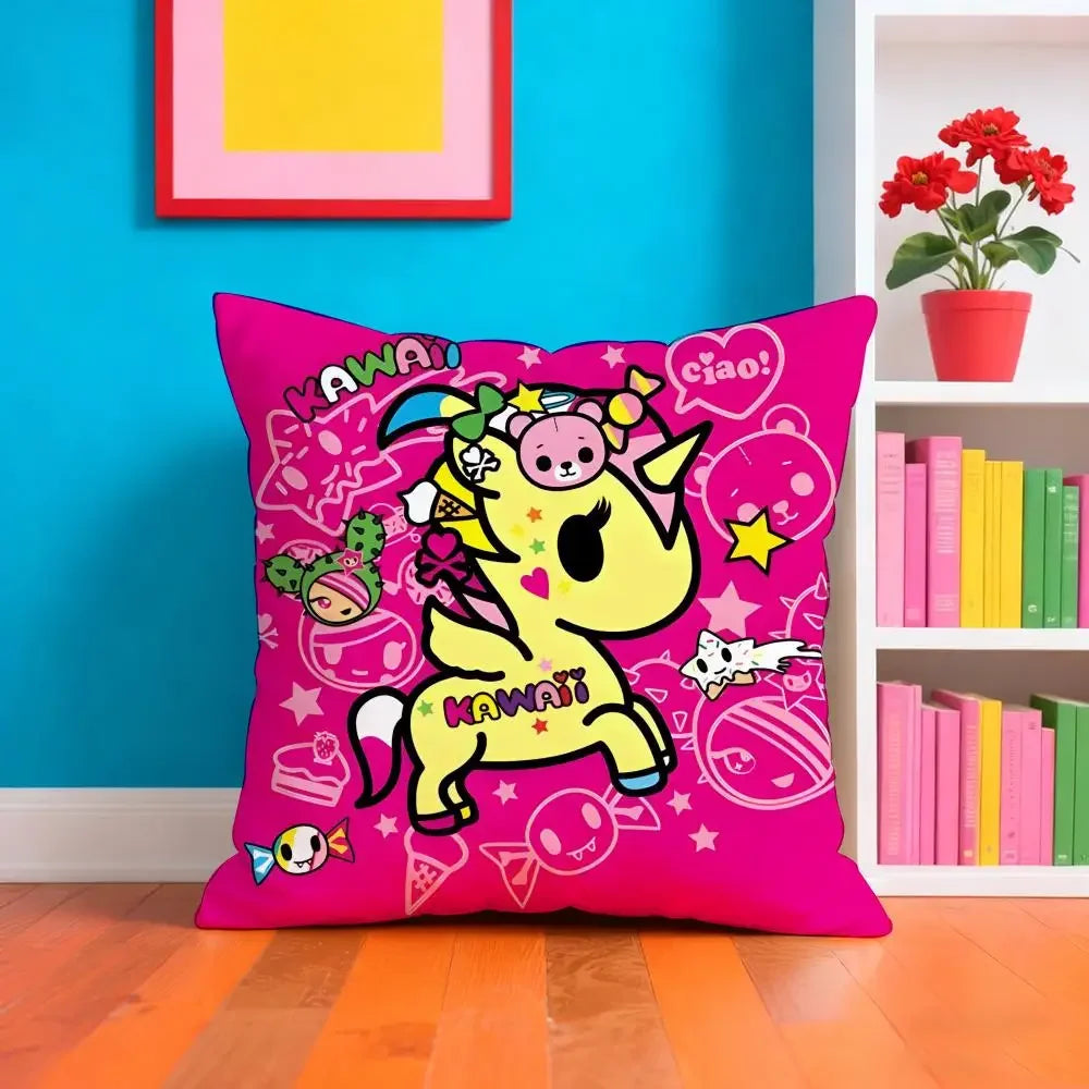 T-tokidoki Anime Pillow Case Pillow Case Plush Fabric Soft Double Sided Print Home Sofa High Quality Cushion