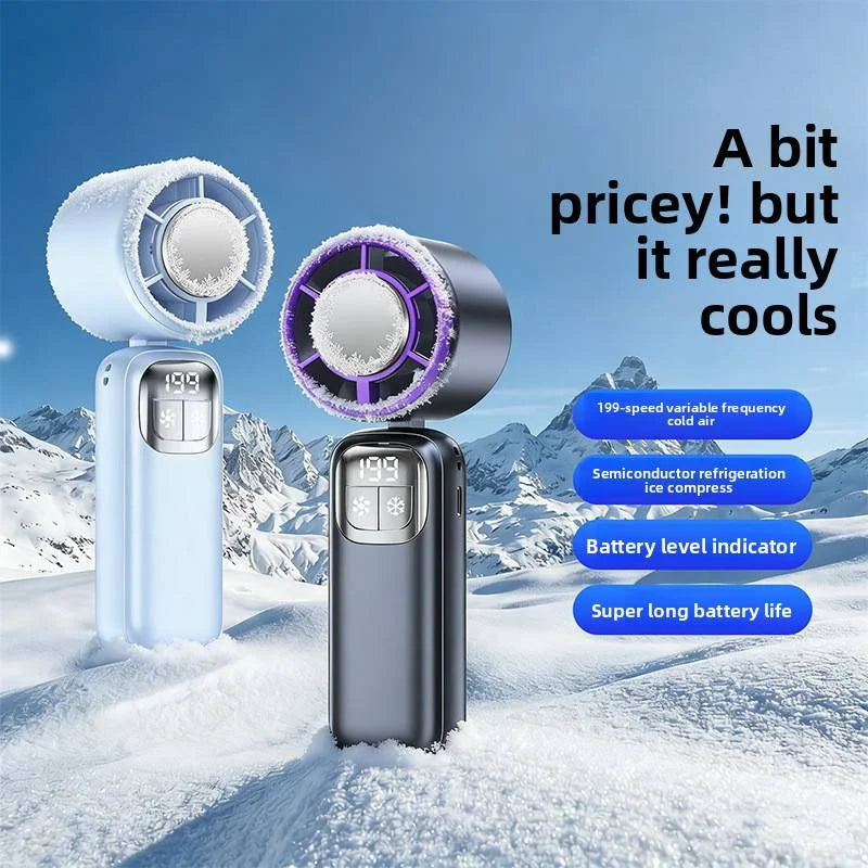 199 High Speed Handheld Fan 3000MAH Cooling Ice Cooler Rechargeable USB Brushless Motor  Jet Fan for Outdoor Travel Office