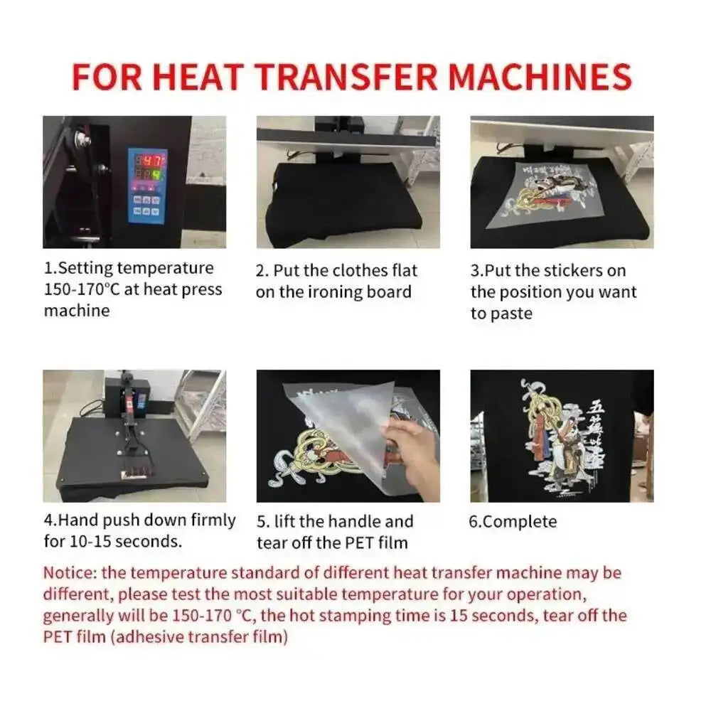 Custom Your Design Or Picture Iron On Heat Transfer Stickers For Clothing DIY Washable T-Shirts Thermal Patch DTF Colorful Vinyl
