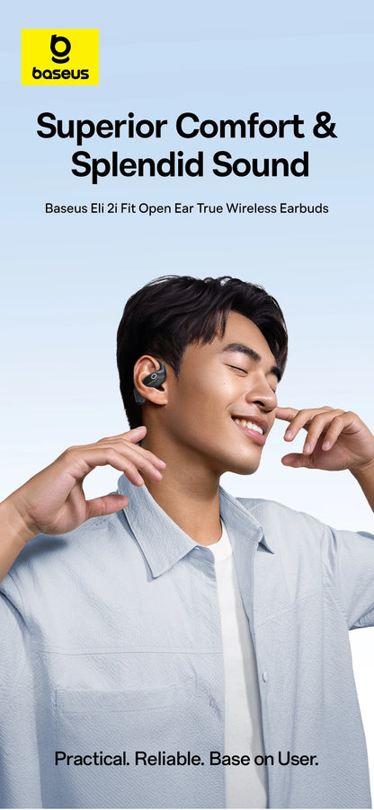 Baseus Eli 2i Fit Słuchawki otwarte True Wireless Bluetooth 6.0 z zaczepami na uszy Wodoodporne słuchawki sportowe IPX5 Wzmocnienie basów