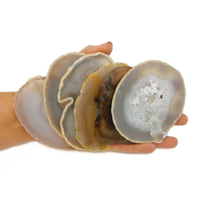 Natural Polished Agate Geode Slab Coaster Crystal Mineral Stone for Home Decor DIY Jewelry Pendant Healing Gift