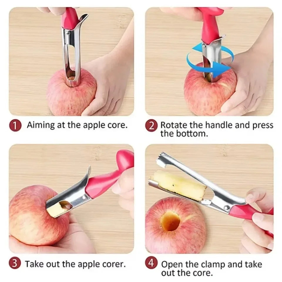 1pc High Quality Stainless Steel Kitchen Apple Core Tool Fruit Cutting Machine Sharp, Easy To Use and Clean and Durable