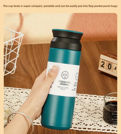 Portable Japanese Style 304 Stainless Steel Insulated Coffee Cup Spray Painted Element Cup Student Gift Car Use Thermos Mug