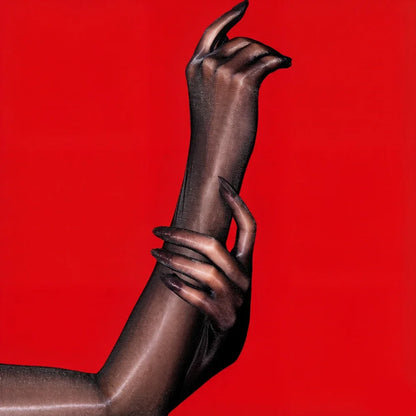 Sexy Women 1D Thin Glove Elastic Oil Glossy Shiny Long Finger Glove Sheer See Through Long Glove Driving Dance Gloves
