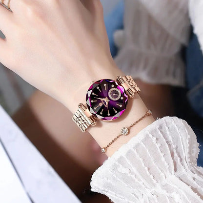 POEDAGAR Luxury Diamond Dial Woman Wristwatch Waterproof Stainless Steel Watch for Ladies Elegant Simple Quartz Women's Watches