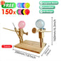 Balloon Bamboo Man Battle Handmade Wooden Fencing Puppets Wooden Bots Battle Game Two-Player Fast-Paced Balloon Battle Game