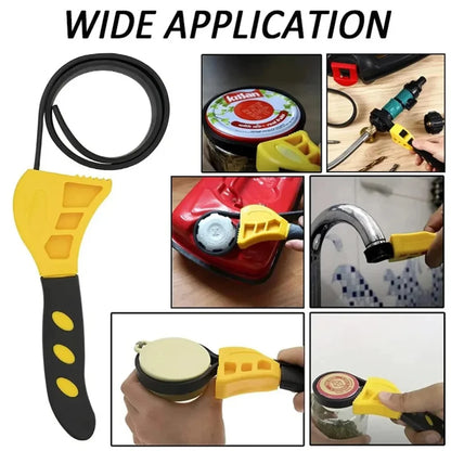 6inch Belt Wrench Oil Filter Puller Strap Spanner Chain Wrench Strap Opener, Adjustable   Disassembly Tool