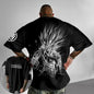 2026 Summer Dragon Ball Oversized T-shirt High Quality 100% Cotton Kid Goku with Power Pole Line Art Print UnisexCasual Y2K