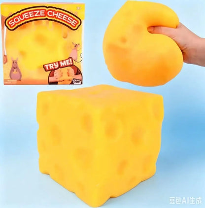 Sticky Soft Cheese Block-yellow, Plastic Decompression Toy, with Squeezing Function To Pinch The Toy To Vent.