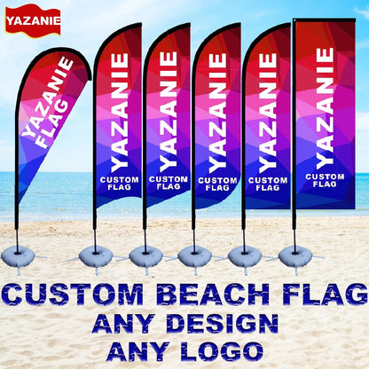 Single or Double Sided Custom Beach Feather Flag Advertising Swooper Teardrop Flag for Outdoor Business and Events Promotion