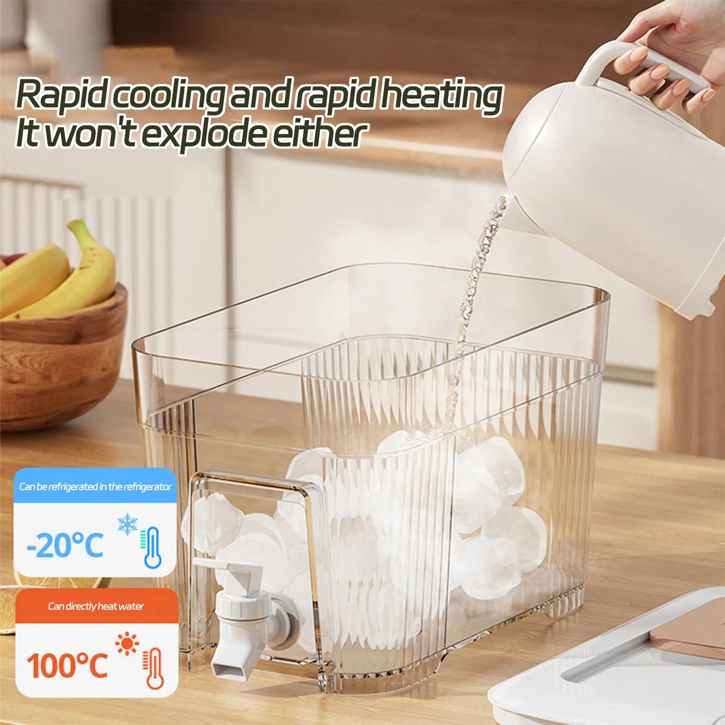 6l Large Capacity Cold Kettle With Faucet In Refrigerator Iced Beverage Dispenser Cold Water Pitcher For Summer Drinkware