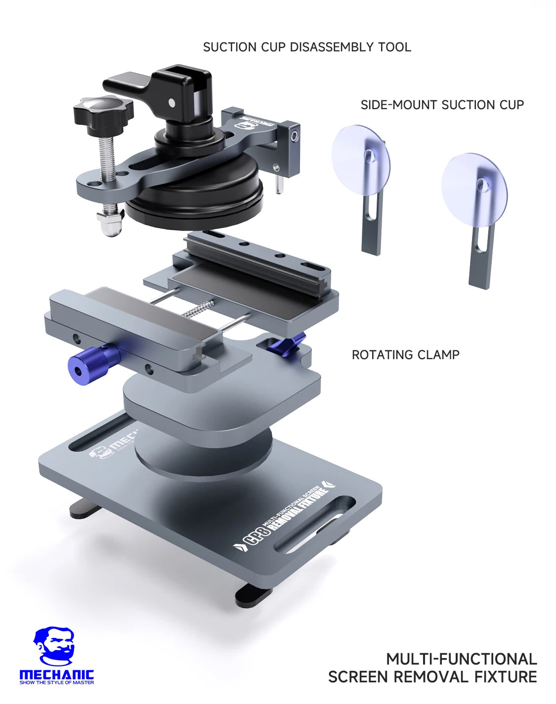 MECHANIC CP8 360° Rotating Screen Removal Fixture Universal Phone LCD Back Cover Separator Clamp Mobile Repair Fixture Tool