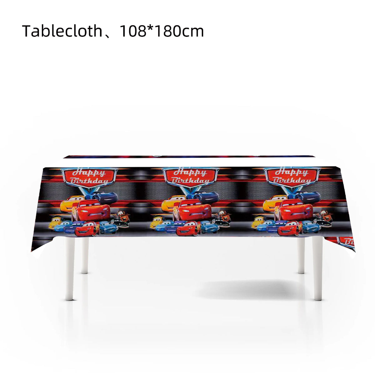 Cars Lightning McQueen Birthday Tableware Set Paper Cups Plates Tablecloth Napkins Banner Gift Bags Festive Event Essentials