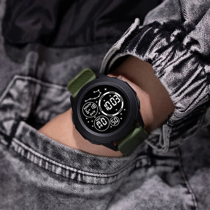 YIKAZE Men Sport LED Watches Top Brand Men Digital Clock Multi-Functional Rubber Man Fitnes Athlete Timekeeping Electronic Watch