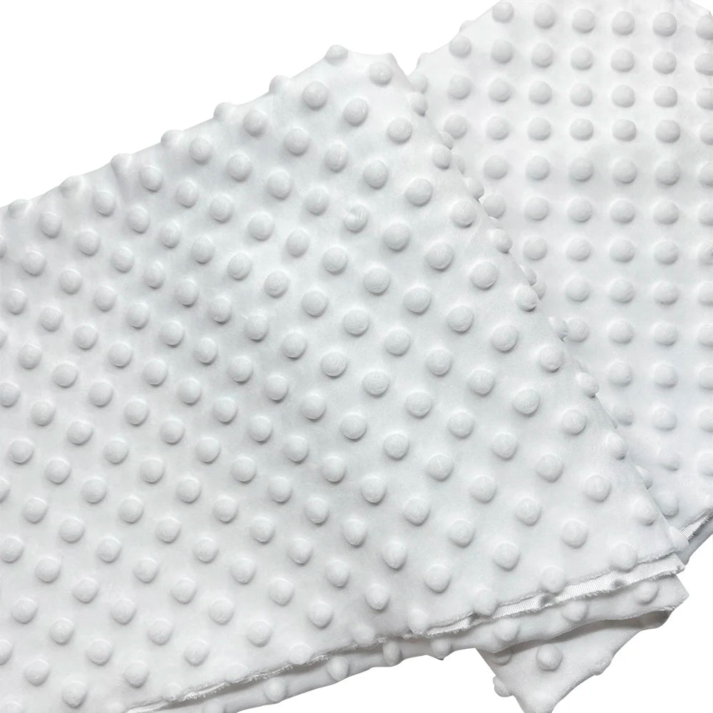 Minky Dot Fabric For Baby Comfort Blankets 1mm Pile Length Polyester Single Sided Swaddle Baby Crying Comfort Plush Fabric