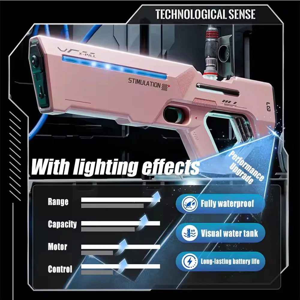 Adult electric water gun, powerful spray, automatic water absorption, children's summer outdoor beach toy, children's gift