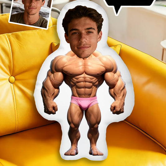 Customized Pillow, Personalized Photo, Muscle Shaped Pillow, Men's Doll, Customized Mini Pillow