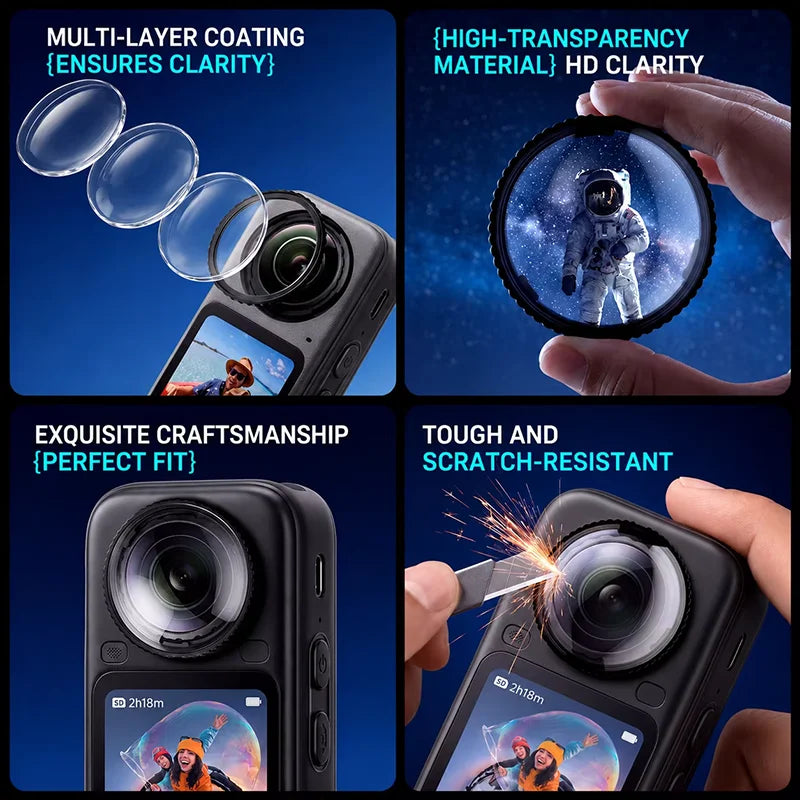 For Insta 360 X6 Camera Protective Accessory Kit Lens Guard/Silicone Protective Cover/Screen Protectors/Anti-loss Rope