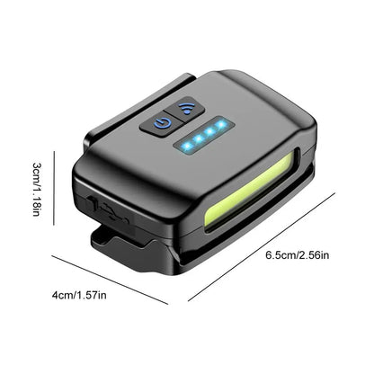 Motion Sensor LED Hat Clip Light, Rechargeable Waterproof Headlamp with Red Light for Night Fishing & Camping