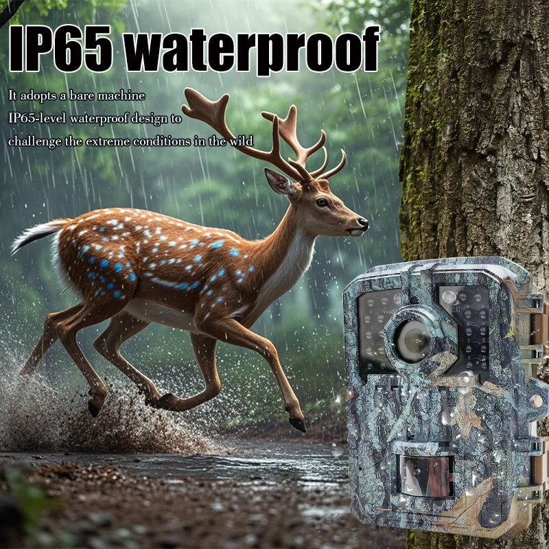 Hunting Trail Camera 16MP 1080P Wild Animal Detector Trail Camera HD Waterproof Monitoring Infrared Heat Sensing Night Vision
