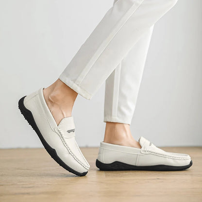 Men's Drving Shoes Soft Comfortable Slip on Office Man Formal Shoes Leather Shoes Wedding Party Casual Shoe Breath Lazy Loafers