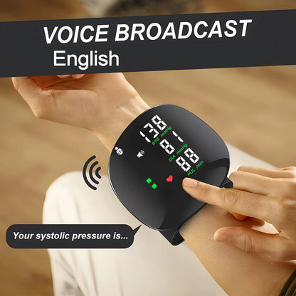 Rechargeable Wrist Sphygmomanometer Blood Pressure Monitor Medical English/Russian Voice Digitlal Tensiometro Health Tonometer
