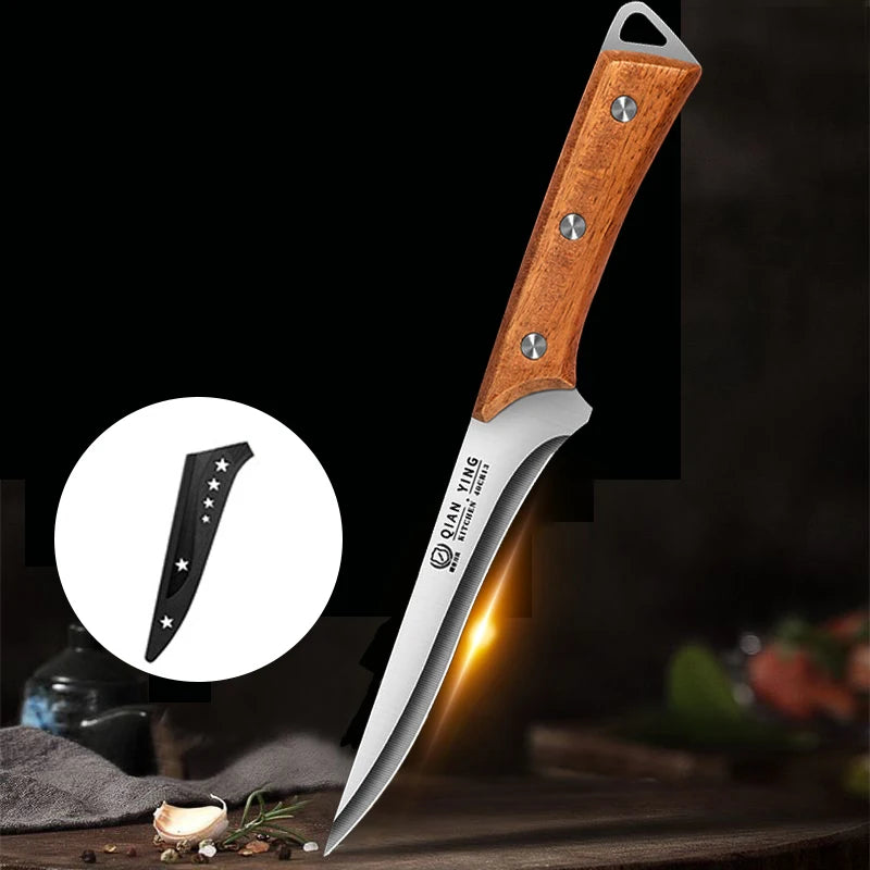 Professional boning knives and high-hardness kitchen knives are suitable for slaughtering pigs, cattle and sheep in the kitchen