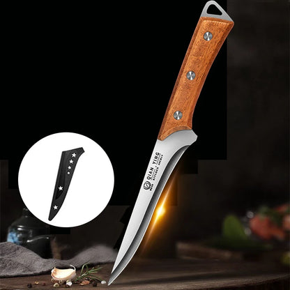 Professional boning knives and high-hardness kitchen knives are suitable for slaughtering pigs, cattle and sheep in the kitchen