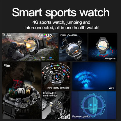 5G Cellular Version Q668 Android 10.0 Smart Watch 1.95inch Amoled 720*720 Smartwatch With 800W Dual Camera GPS WIFI Sim Card