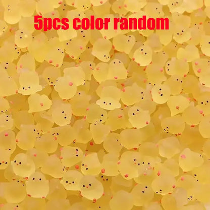 5-40PCS Mini Fluorescence Chicken Moss Toy Microlandscape Miniature Chick Figurines Fairy Garden Accessories Home Decor Crafts