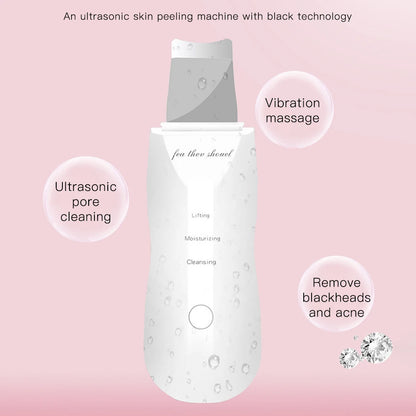 Ultrasonic Skin Scrubber Peeling Blackhead Remover Deep Face Cleaning Acne Pore Cleaner Facial Shovel Cleanser EMS Microcurrent