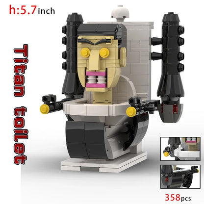 Moc Skibidi Toilet Figures Model Blocks Titan Cameraman Speakerman Construction Toys Party Halloween Decoration Boys Gifts