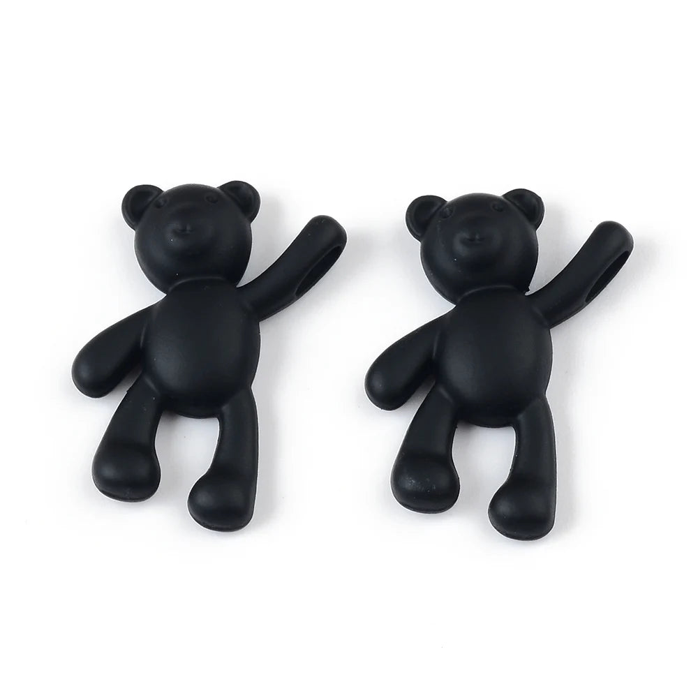 10PCS/lot DIY Cute Cartoon Teddy Bear Pendant Jewelry Accessories Wholesale Alloy Spray Paint Simple Multicolor Jewelry Material
