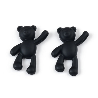 10PCS/lot DIY Cute Cartoon Teddy Bear Pendant Jewelry Accessories Wholesale Alloy Spray Paint Simple Multicolor Jewelry Material