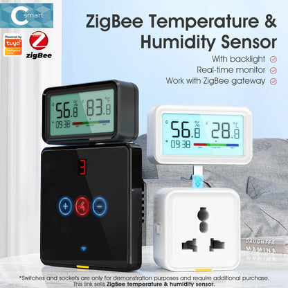 Zigbee Weather Station Digital Thermometer Room Tuya Smart Hygrometer Electronic Table Clock Temperature And Humidity Sensor