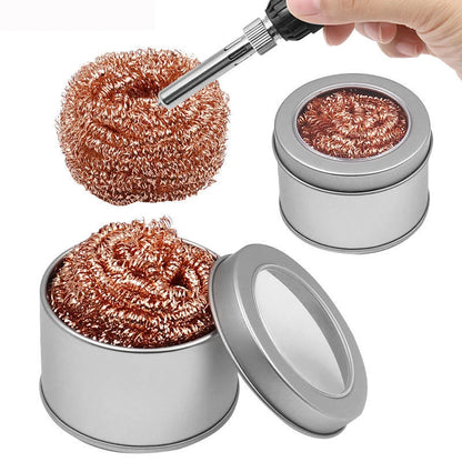 Soldering Iron Tip Cleaner Desoldering Cleaning Ball Tin Remover Soldering Iron Mesh Filter Welding Metal Wire Stand Steel Ball