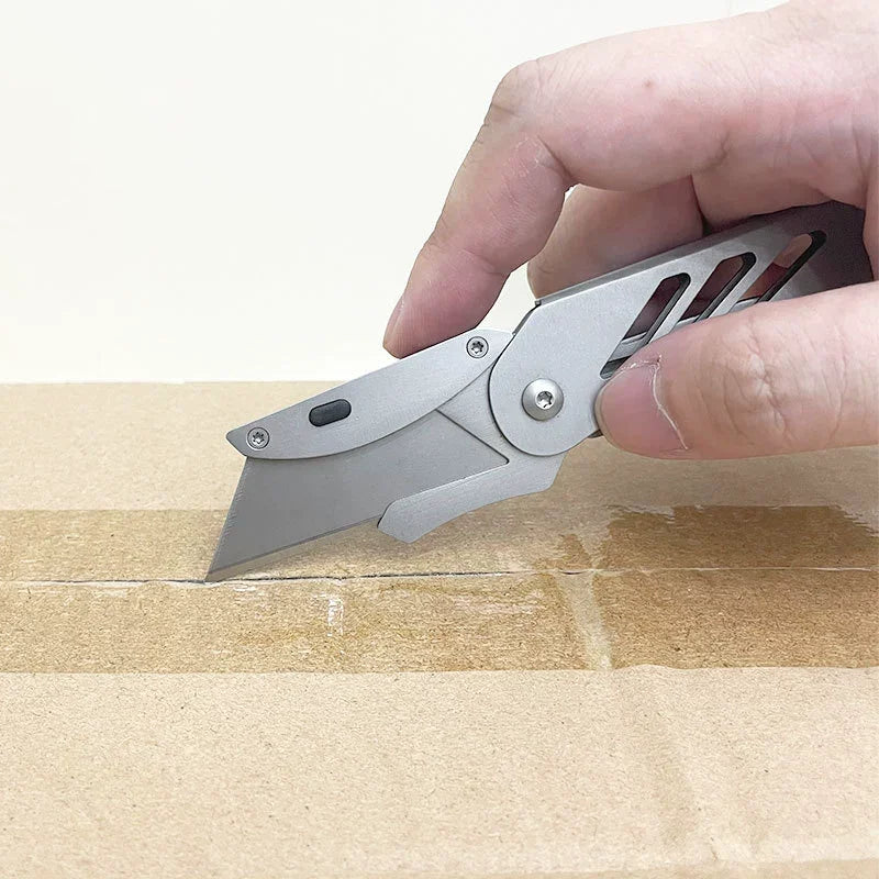 Stainless Steel Folding Utility Knife Sharp Pocket Knife With Back Splint EDC Survival Tool Corkscrew Replaceable SK5 Blade