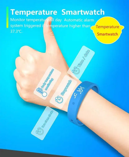 TESDINE Charging Vibration Reminder Silent Alarm Clock Temperature Measurement Waterproof Smart Watch