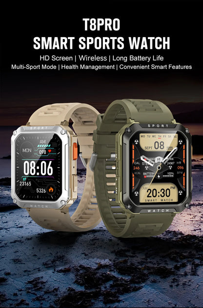 LIGE 2026 Zewnętrzny Smartwatch Męski 2.01" Ekran IP68 Wodoodporne Zegarki Wytrzymały Wojskowy Bluetooth Połączenia Smartwatch dla Androida i iOS