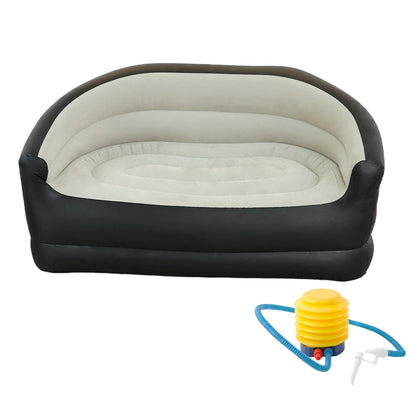 Twin Size Outdoor Inflatable Sofa with Air Pump Blow Up Couch Inflatable Lounging Sofa for Indoor Outdoor Home Living Room