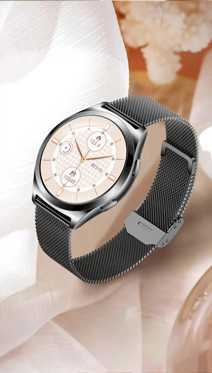LIGE Luxury Smart Watch For Woman 1.27" Bluetooth Call Custom Dial Women's Bracelet Sports Health Monitor Smartwatch Ladies Gift