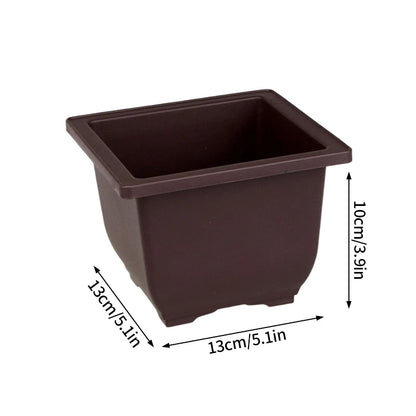 Rectangular Square Flowerpots Imitation Purple Clay Succulent Plants Pots Oval Pots Outdoor Garden Landscape Bonsai Pot Trays