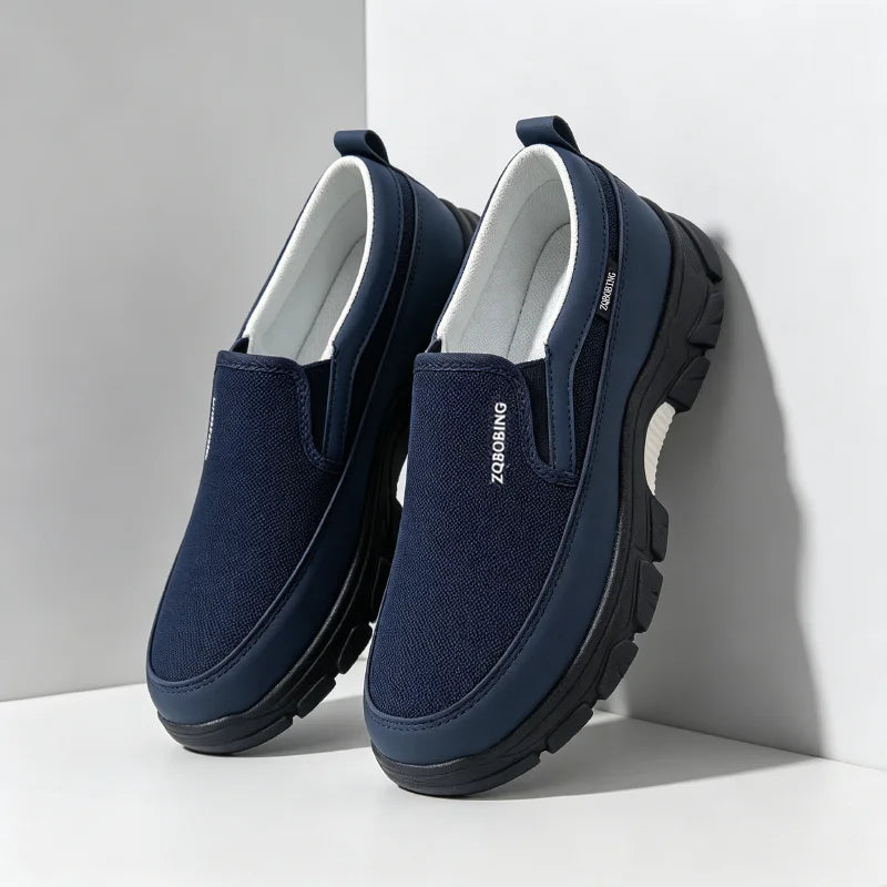 2026 New Men's Loafers Spring Large Size 39-48 Round-Toe Men's Moccasins Slip-On Mature Men's Shoes Simple Lightweight Casual Shoes