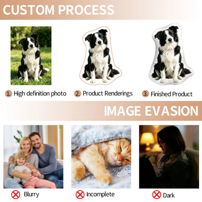 1pc Custom Funny Unique Shaped Photo Pillow Cushion, Custom Pet Shape Stuffed Throw Pillow, Ideal Gift for Family & Friends