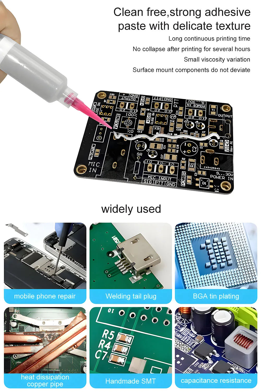 High Temperature Solder Paste Flux For Soldering Sn99Ag0.3Cu0.7  Smd Repair Tin Paste 217℃
