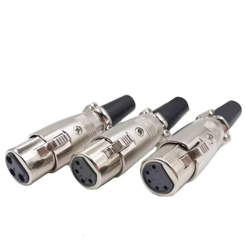 5/20Pcs Japan Style 3/4/5 Pin XLR Male XLR Female Converter  XLR Microphone Audio Cable Metal Cannon Plug Connector Amplifier