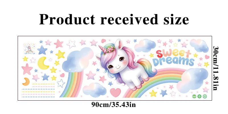 Unicorn Vinyl Child Wall Sticker For Baby Room Decoration Bedroom Accessories Furniture Sticker Adhesive Wallpaper Wall Decor